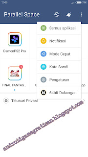 Instal Damon PS2 Pro dan Parallel Space.