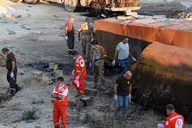 At least 20 killed when fuel tanker explodes in Lebanon