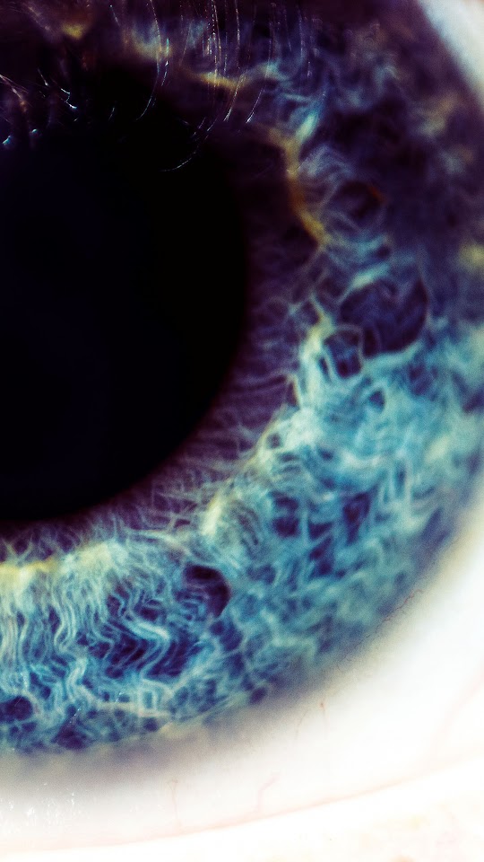 Neon Ocean Space Blue Eye Macro Zoom Depth  Android Wallpaper