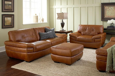 leather living room set at baer's furniture