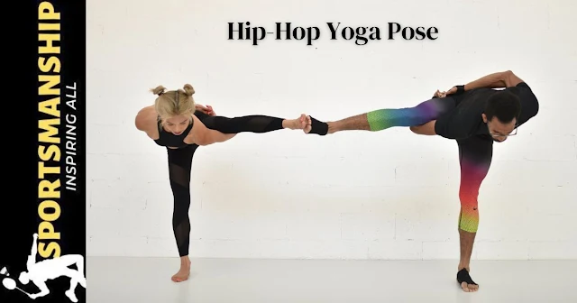 Two persons doing  Hip-Hop Yoga pose in a UF RecSports studio.