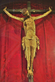 13c Wooden crucifix of Saint Ftancis in the basilica Santa Margherita