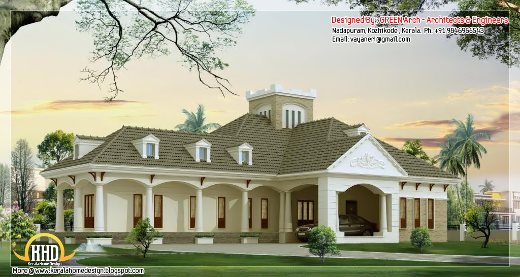 Kerala 3Bedroom Single Story House Designs