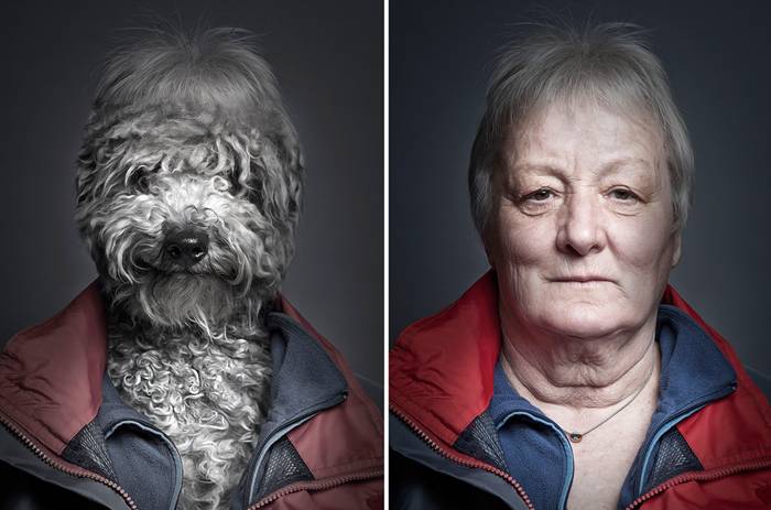 Photographer Sebastian Magnani’s Dogs Dressed Like Owners Portrait