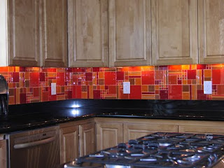 Red Kitchen Backsplash