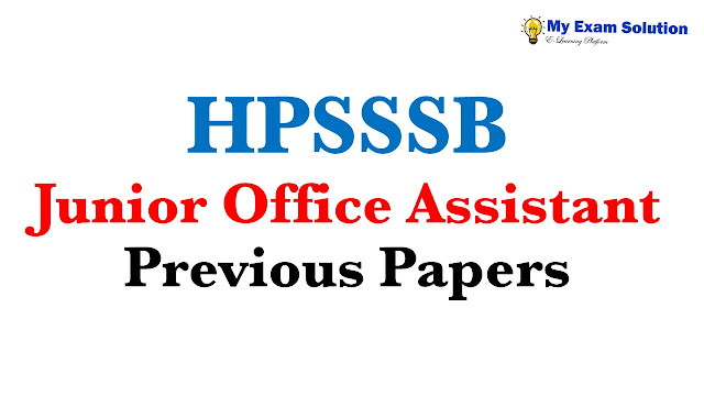 HPSSSB Junior Office Assistant Previous Papers