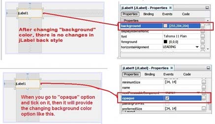 jLabel background color setting