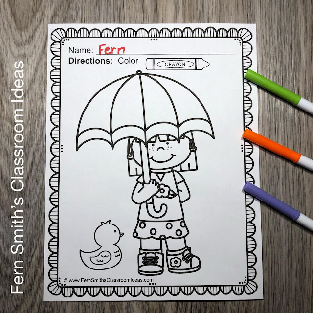Four Pack Bundle of Fun Spring Coloring Book Pages #FernSmithsClassroomIdeas