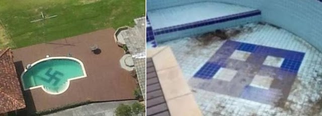 Professor que tinha feito símbolo nazista em piscina tem processo arquivado após remover o símbolo 