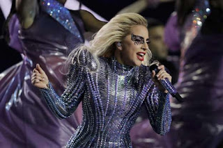 singer Lady Gaga performs during the halftime show of the NFL Super Bowl 51 football