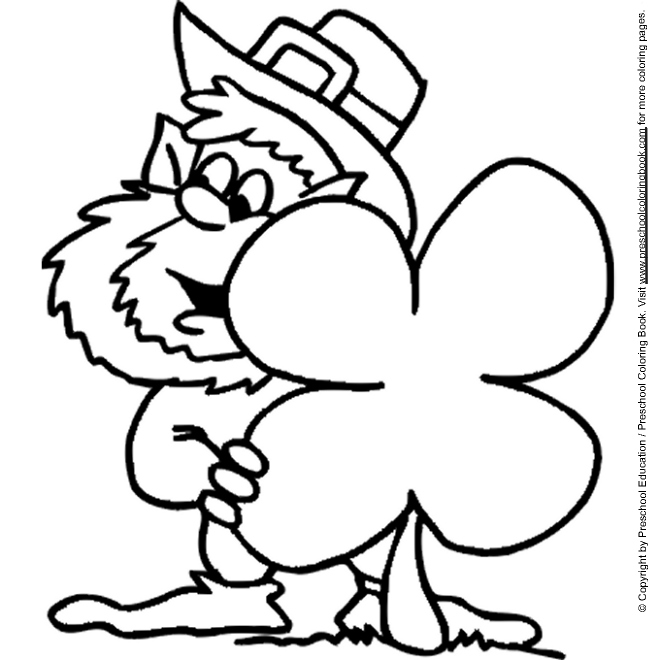 transmissionpress Leprechaun With Shamrock  Coloring  Pages 