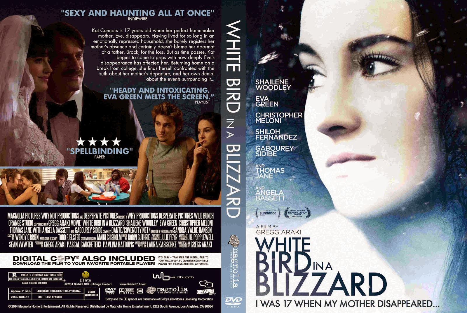 White Bird in a Blizzard (2014) - DVD Label 