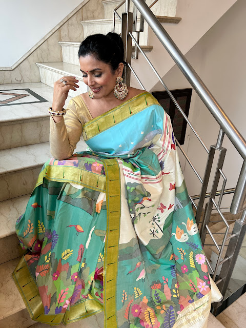 Silk jamdani paithani saree