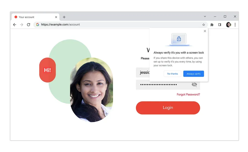 أضف المزيد من طرق المصادقة على سطح المكتب تلقت أداة إدارة كلمة مرور متصفح Chrome ميزات أمان جديدة