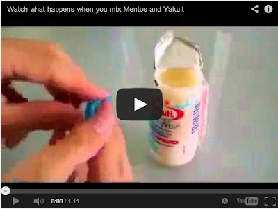 Watch what happens when you mix Mentos and Yakult