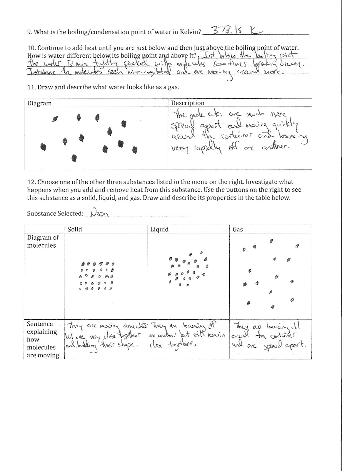 Visualizing Chemistry: Activity 6: States of Matter and ...