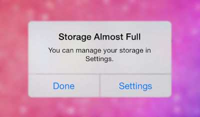 storage almost full on iphone notification