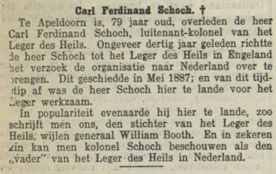 Overlijden Carl Ferdinand Schoch, Leeuwarder Courant, 13-03-1917