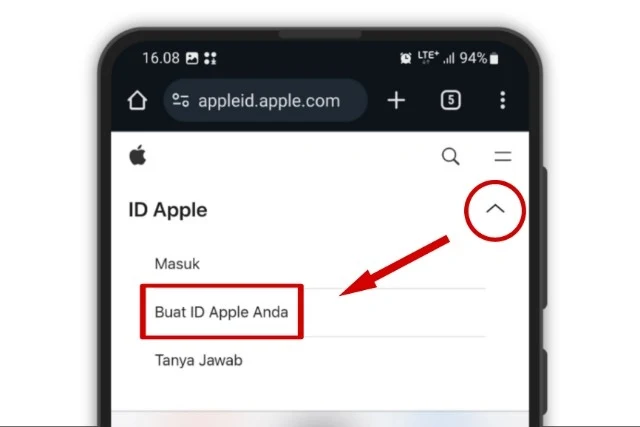 Membuat ID Apple Di Browser Android