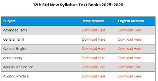 12th Std New Text Books 2025 - 2026