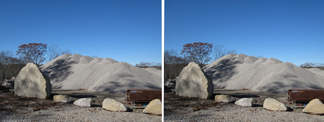 gravel piles at construction yard 3d stereogram