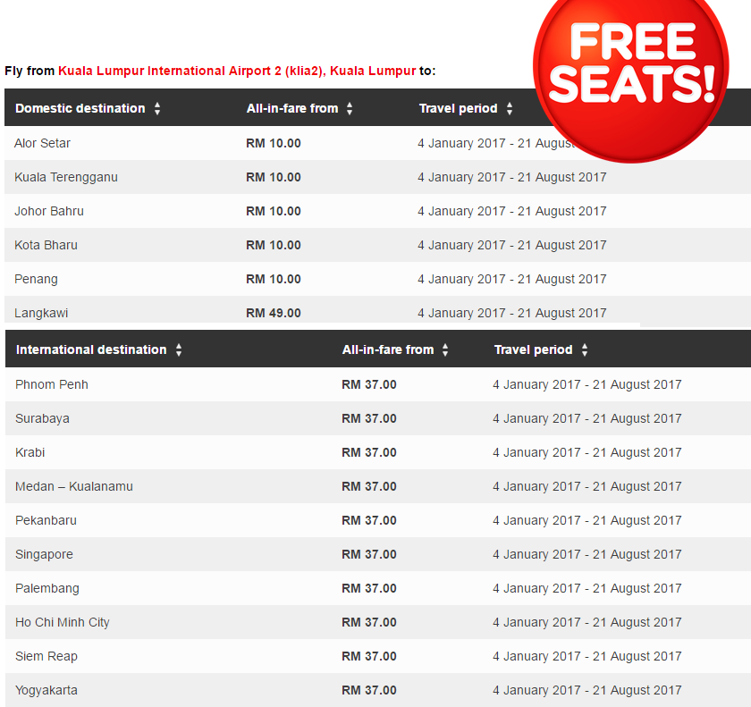 AirAsia Free Seats Flight Promotions Booking 13 - 19 June ...
