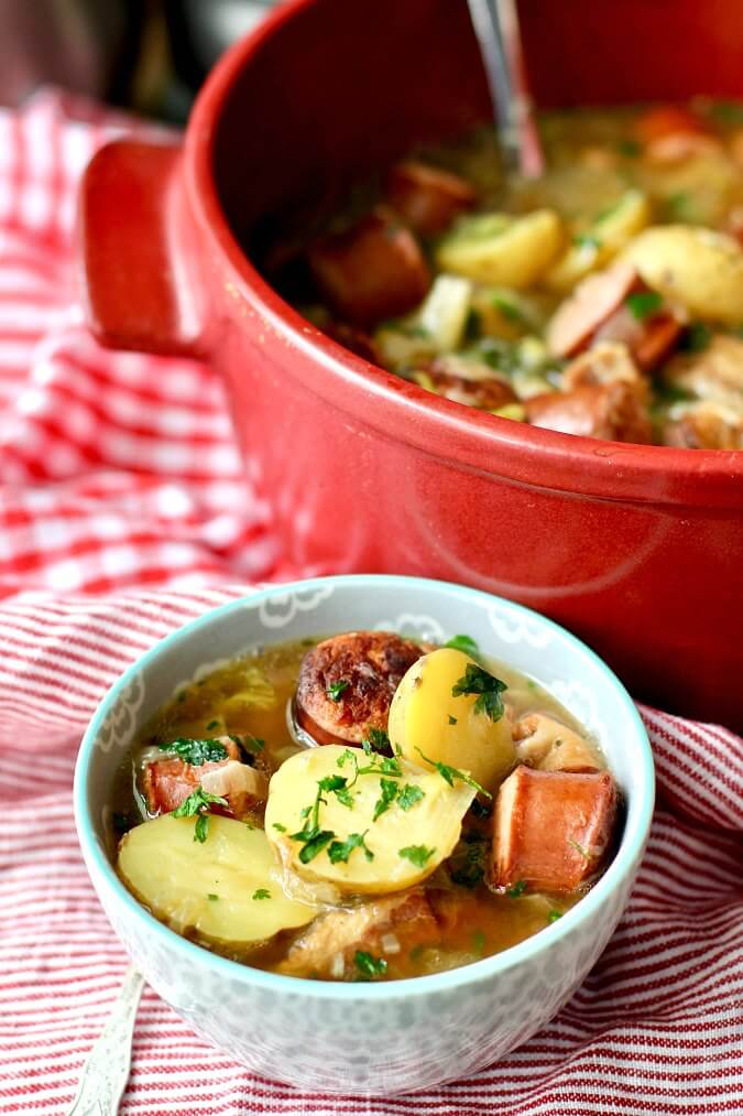 Dublin Coddle - Irish Bacon, Sausage, and Potato Stew