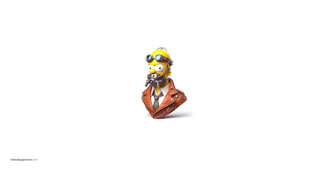 Homer Simpson Steampunk Style Ai-Generated HD Wallpaper