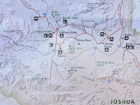 Joshua Tree National Park map, Ryan Mountain Trail area