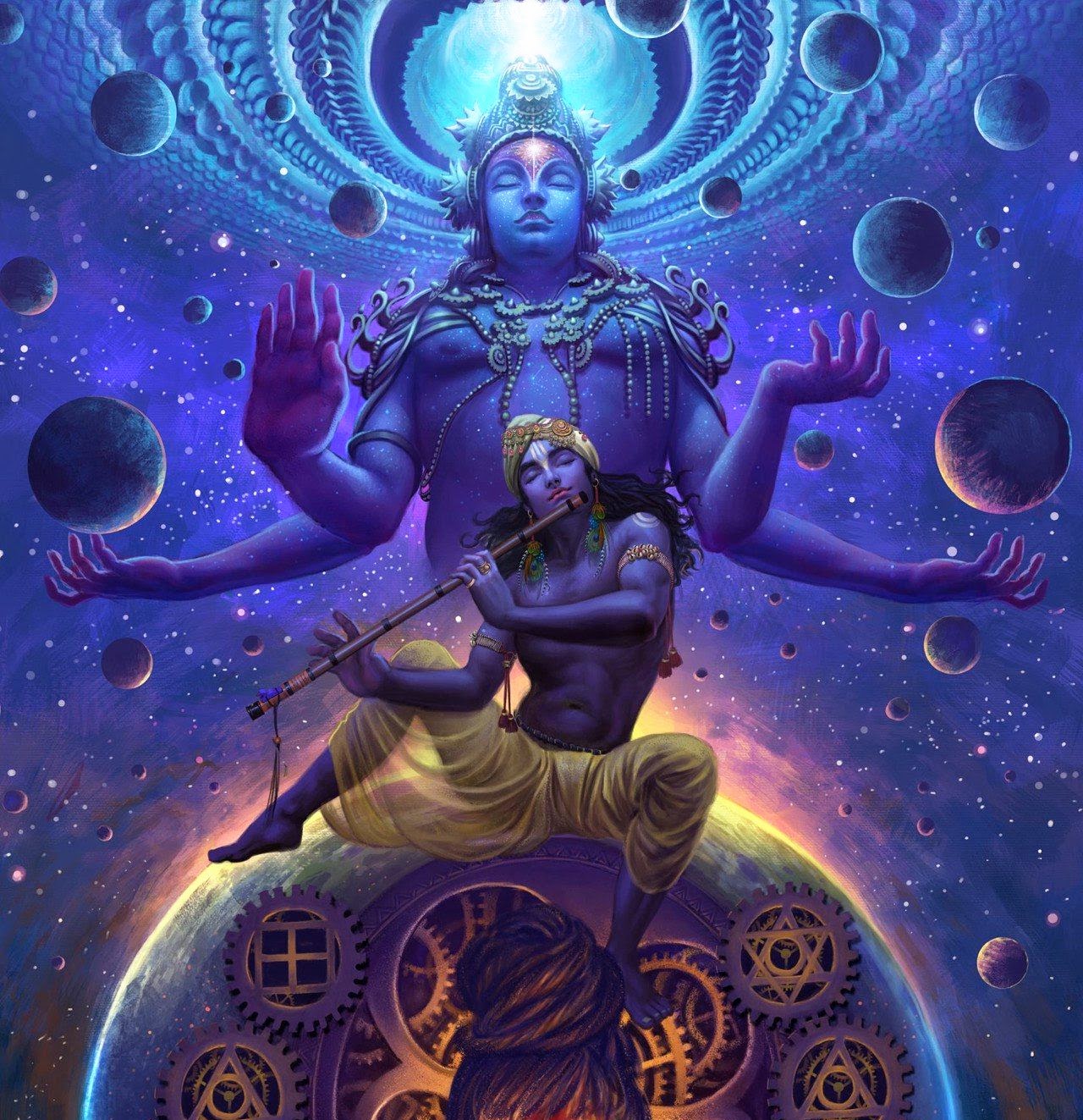 Lord Krishna and His Vishnu form