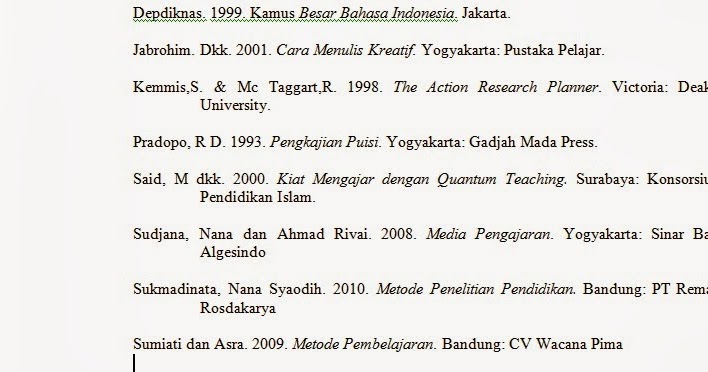 Menulis Daftar Pustaka  Sekolah Daring