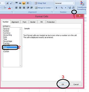 angkah pengaturan format cell text
