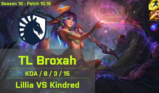 TL Broxah Lillia JG vs C9 Blaber Kindred - NA 10.16