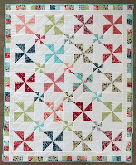 pinwheels big and small lap quilt