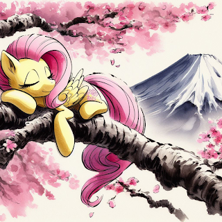 Japanese Fluttershy AI painting