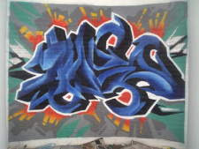 Blue Alphabet Graffiti