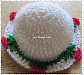 free crochet baby cap flower pattern