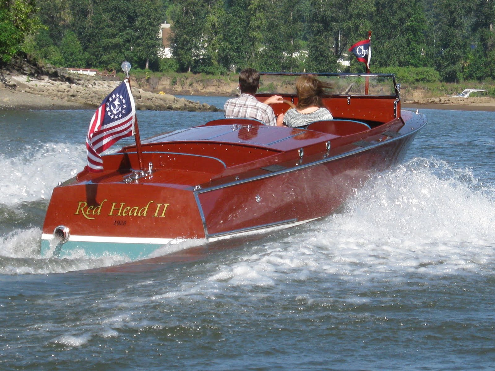 Red Chris Craft Boat