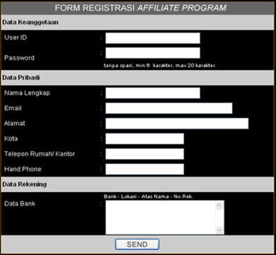 Form Pendaftaran Affiliate Program