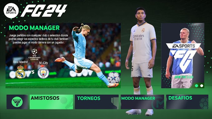  EL MEJOR EA SPORTS (FIFA 24) ANDROID MODO MANAGER, NUEVOS TORNEOS, GRAFICOS HD Y NARRADOR ESPAÑOL