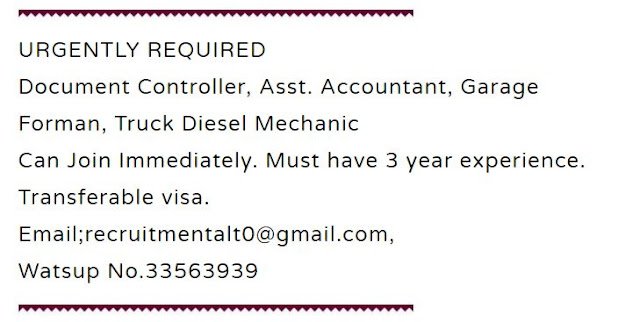 Jobs Vacancy In Doha Qatar From Today January 09, 2024