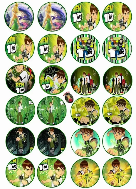 Ben 10 Toppers or Free Printables Labels.