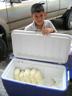 boy selling cheese, La Ceiba, Honduras