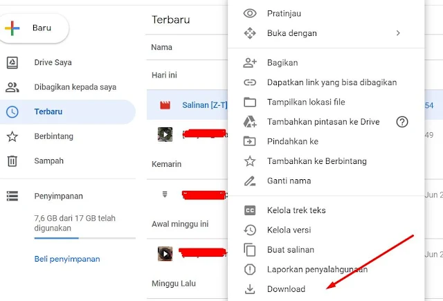 Download pada google drive