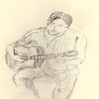 croquis musique guitariste