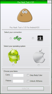 Pou Free Hack Tool 2013 v1.01 Android,iOS