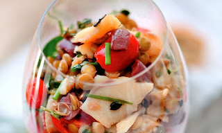 Salada de lentilha com bacalhau light