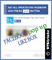 Add Facebook popup like box to blogger