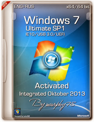 Windows 7 Ultimate SP1 (x86/x64) IE10/UEFI/USB 3.0 Activated Integrated (10.2013)