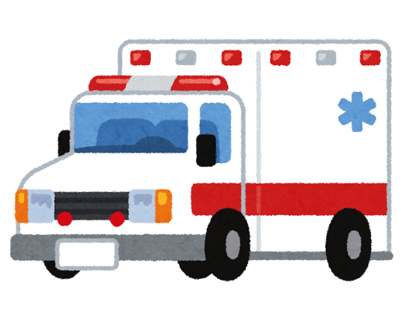 無料イラスト かわいいフリー素材集 アメリカの救急車のイラスト